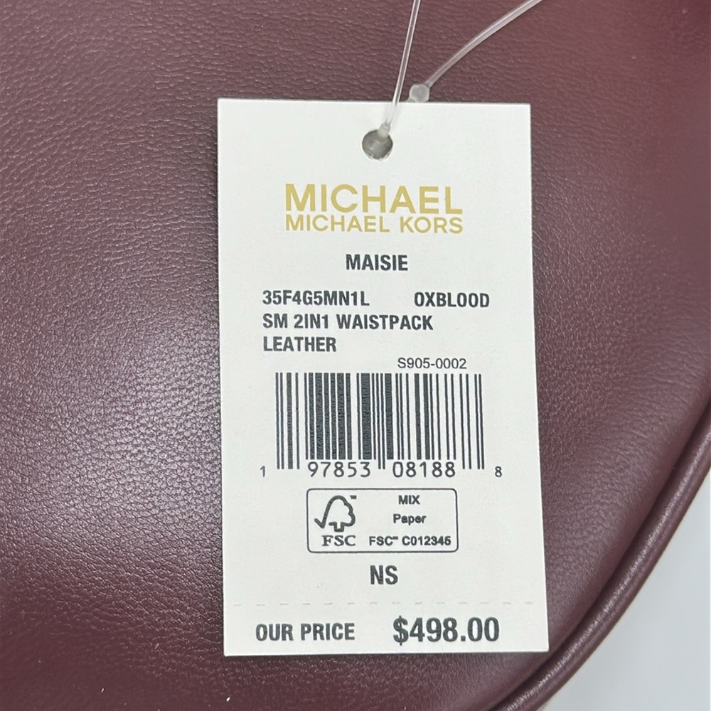 Michael Kors Maisie 2 In 1 Small Leather Waist pack Fanny pack Bag (Oxblood) MK - Picture 15 of 15
